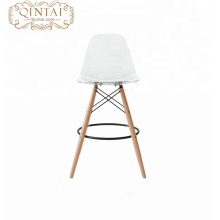 Alibaba China suppliers new product Scandinavian look Nordic style plastic seat and wood legs plastic dining chair bar chair